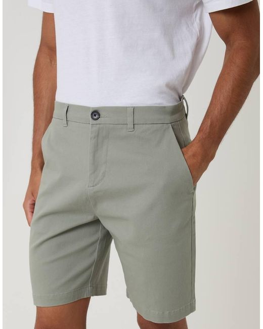 Threadbare Gray Cotton 3 Pocket Stretch Chino Shorts for men