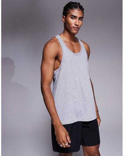 4505 Gray Icon Cotton Stringer Vest With Quick Dry Finish for men
