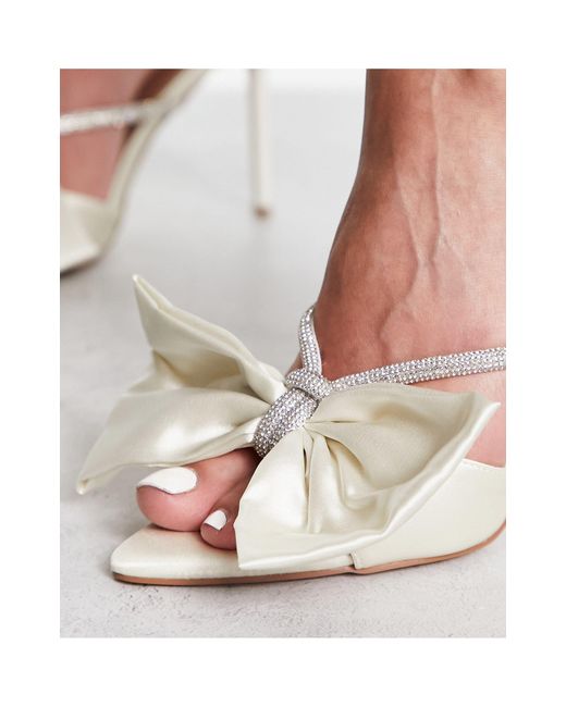 SIMMI White Simmi London Ezlili Bridal Heeled Sandals With Bow