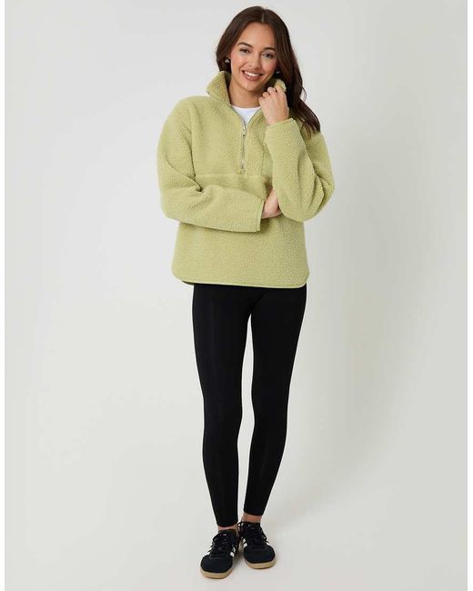 Threadbare Green Half Zip Borg Fleece