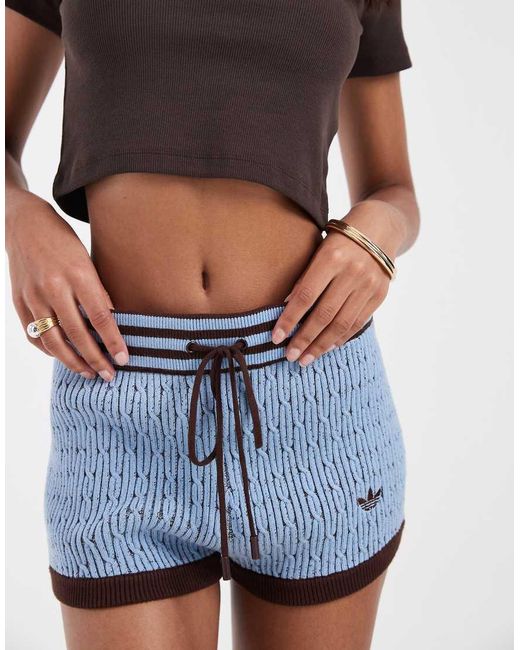 adidas Originals x ASOS Black Cable Knit Hot Pants