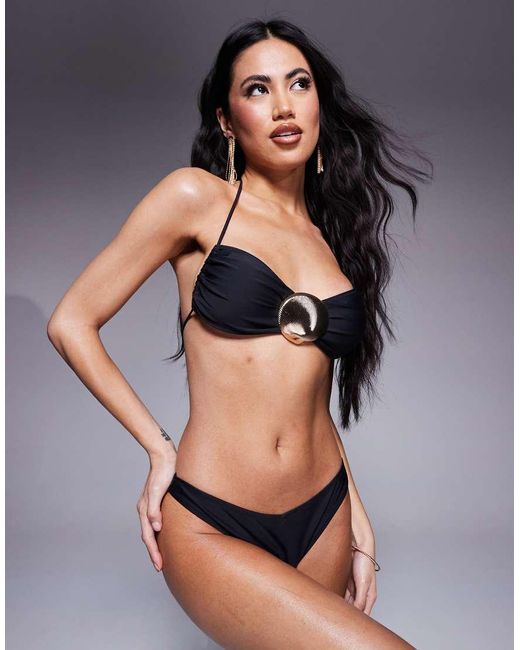 Toip Bikini Con Conchiglia di Candypants in Black