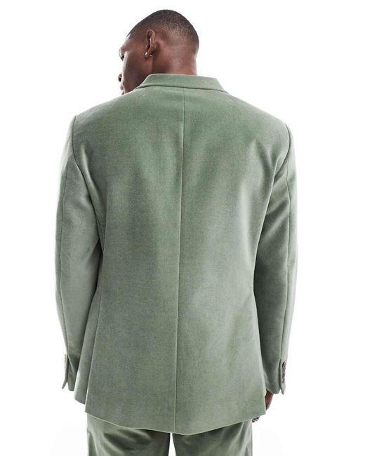 ASOS Green Slim Double Breasted Suit Jacket for men