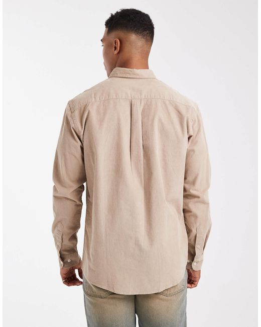 Jack & Jones – hemd aus cord in Natural für Herren