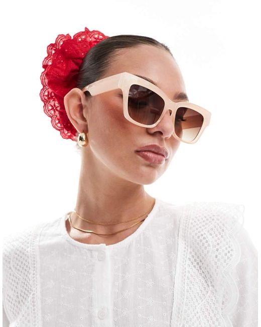 Occhiali Da Sole Cat-Eye Classici Color Crema di A.J. Morgan in White