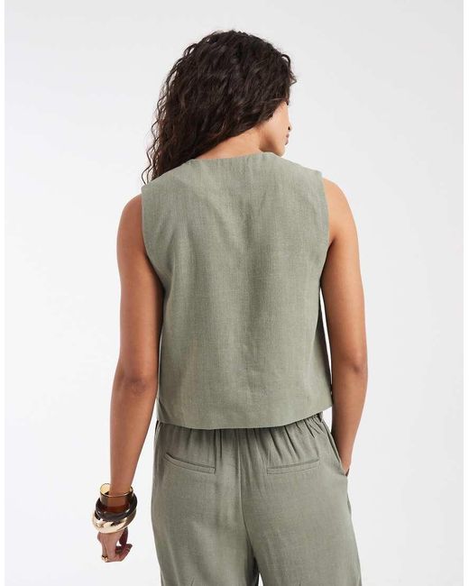 Pieces Green Mix & Match Tailored Waistcoat