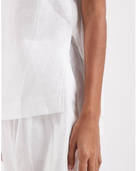 ASOS White Linen Shell Top
