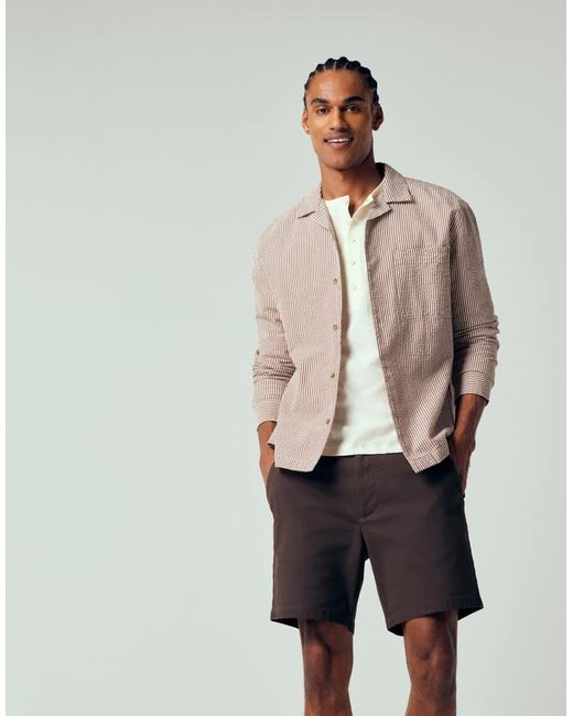 ASOS Brown Mid Length Skinny Fit Chino Shorts for men