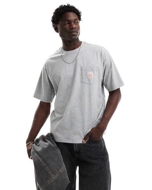 Levi's Gray Workwear Pocket Relaxed T-shirt for men