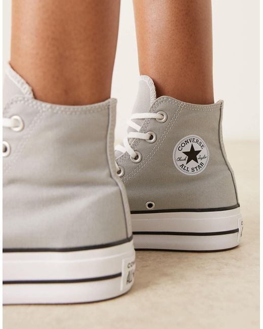 Converse Natural Chuck Taylor All Star Lift Hi Platform Trainers