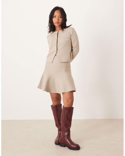 Vila Natural Structured Knit Cardigan Co-ord