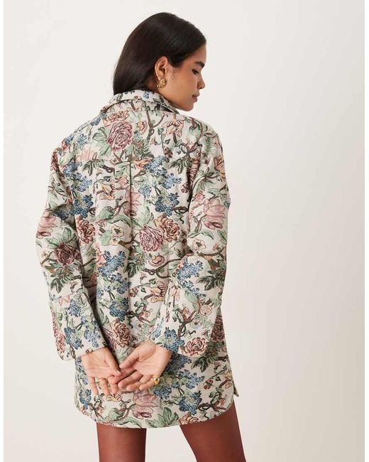 ASOS Brown Oversized Mini Shirt Dress With Wide Cuffs And Pockets