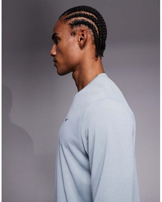 Nike Blue Miler Dri-Fit Long Sleeve Top for men