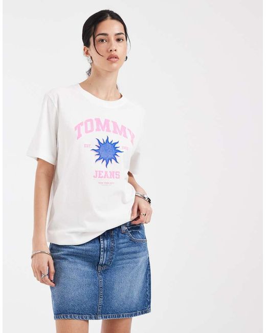 Tommy Hilfiger White Novelty Logo Relaxed Fit T-Shirt