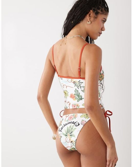Reclaimed Vintage White Tie Side Bikini Bottom