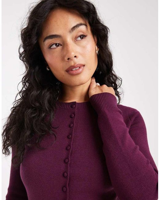 Threadbare Red Button Through Compact Cardigan