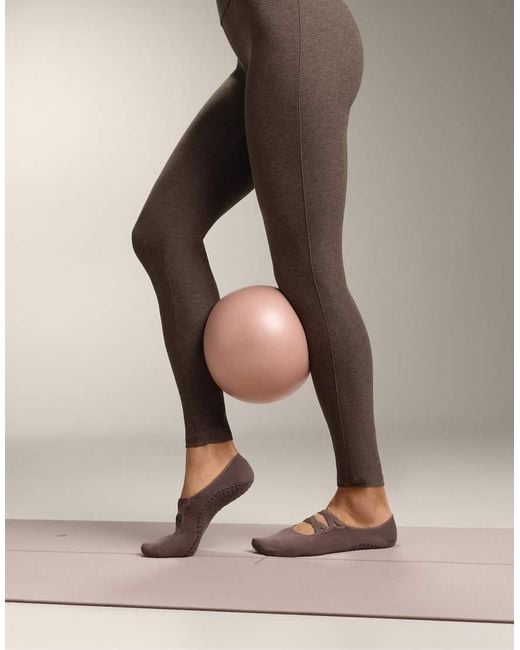 Oysho Pink 2 Pairs Of Polyamide Blend Yoga And Pilates Socks With Double Straps