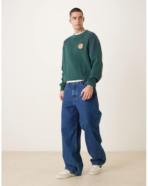 Prohibited Green Knitted Crewneck Jumper for men
