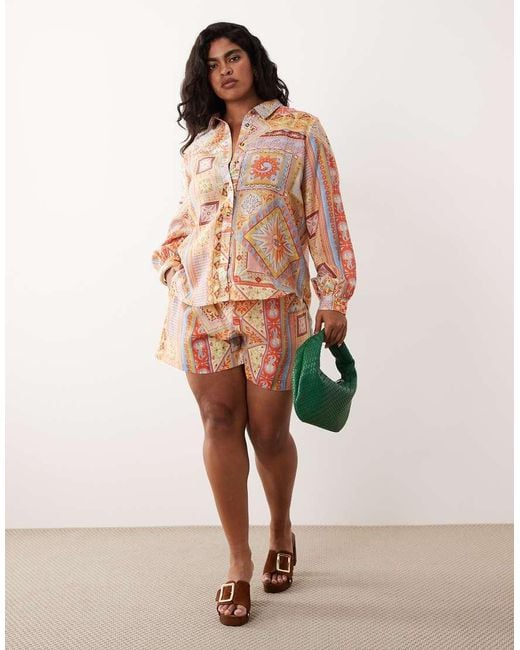 Never Fully Dressed Multicolor Satin Long Sleeve Button-down Shirt