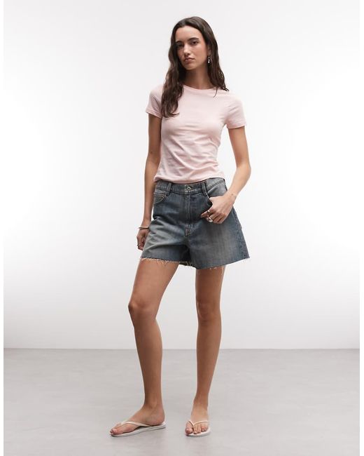 Monki Pink Slim Fit Baby Tee