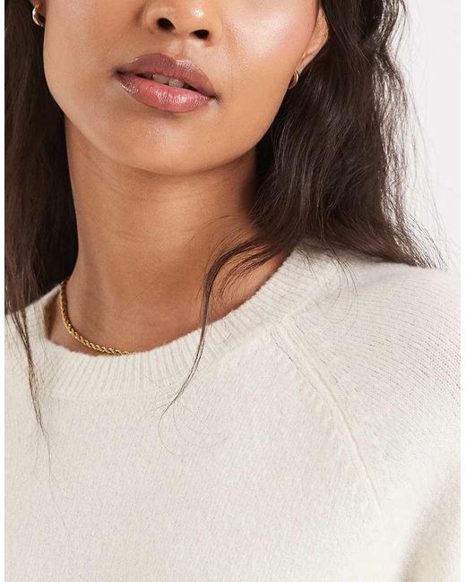 ONLY White Boxy Knitted T-shirt