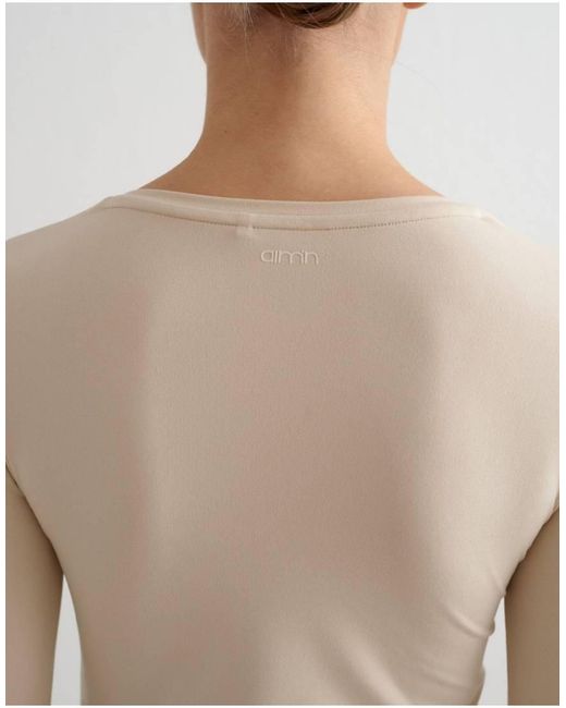 Aim'n Natural Café Au Lait Soft Basic V-Neck Long Sleeve