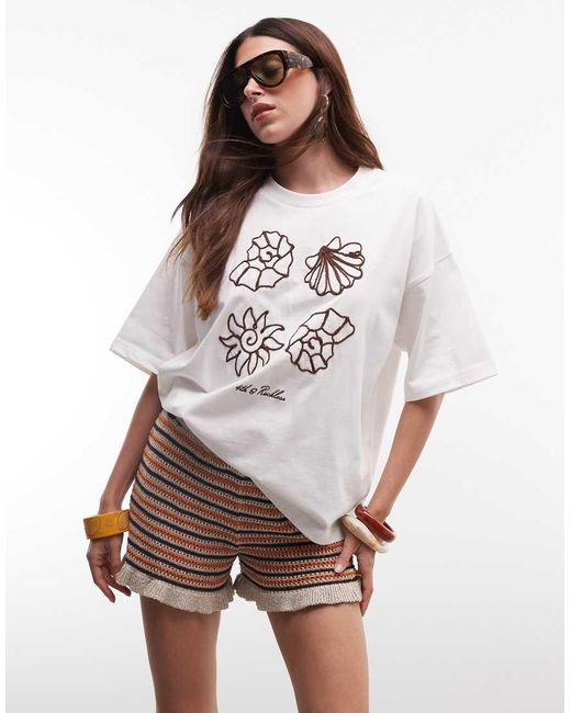 Monki White Crochet Frill Shorts