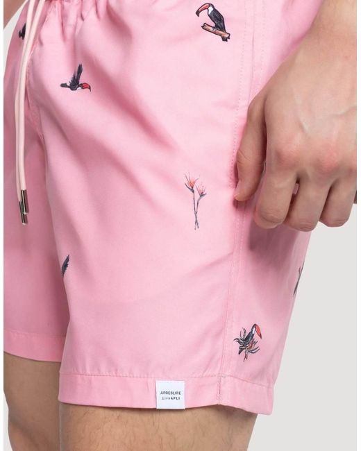 Apreslife Pink Desert Swim Shorts for men