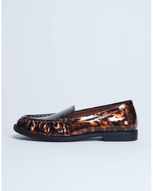 TOPSHOP Brown Coby Ruched Toe Loafer