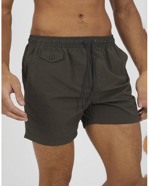 Brave Soul Green Elasticated Swimshorts for men