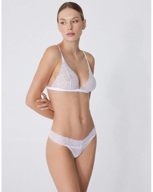 Tezenis White Lisbon Unpadded Triangle Bra