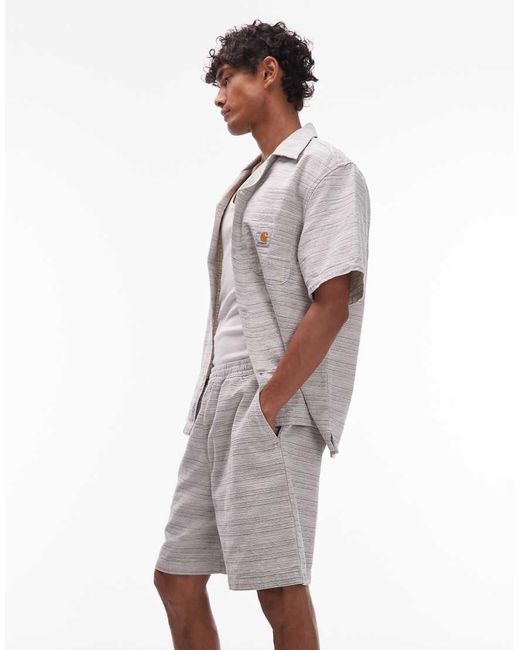 Pantalones Cortos Holgados De Tejido Texturizado Gellar De (Parte De Un Conjunto)-Neutro Carhartt de hombre de color Gray