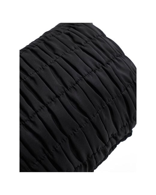 Pieces Black Textured Quilted Shoulder Bag