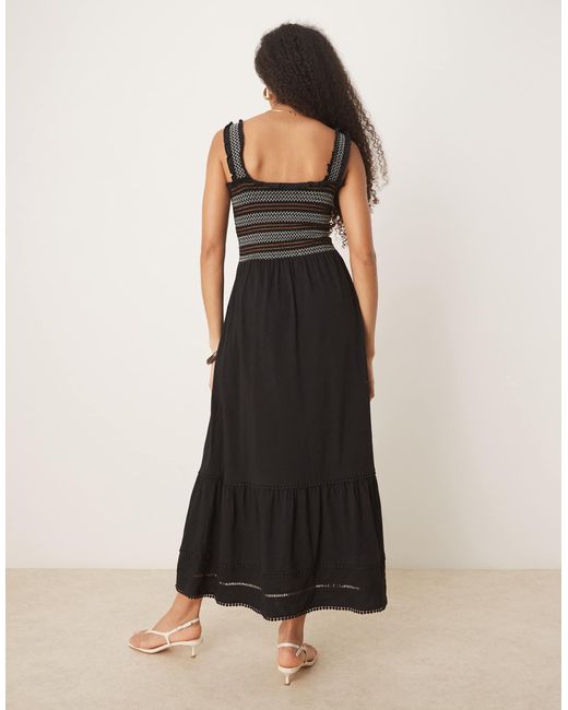 Fifi - robe longue à encolure carrée et corsage rayé Nobody's Child en coloris Black