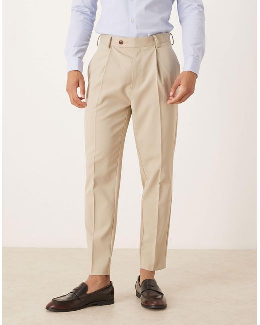 ASOS Natural Smart Tapered Chino Pants for men