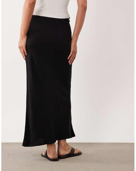ASOS White Linen Bias Midaxi Skirt