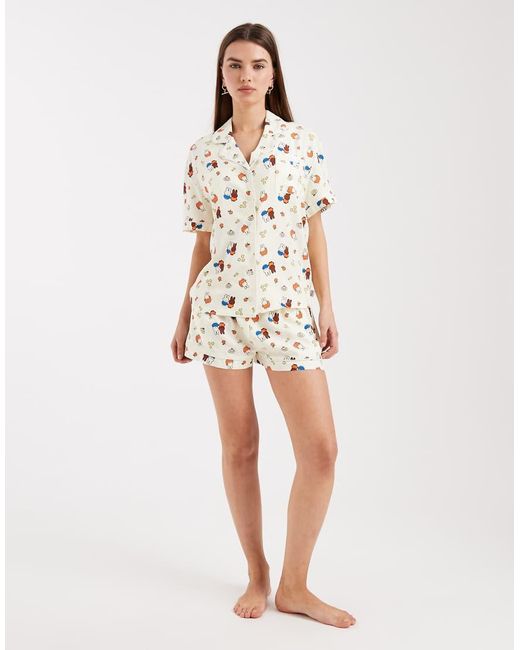 Daisy Street White X Miffy Matching Shirt And Short Pyjama