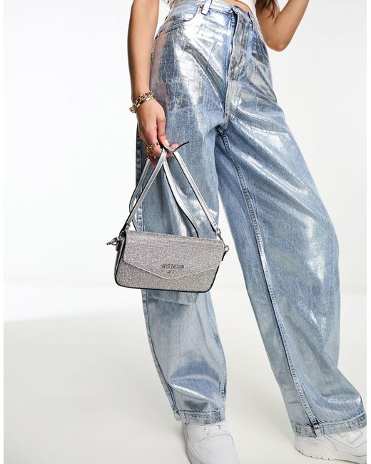 River Island Diamante Shoulder Crossbody Bag in Metallic Lyst