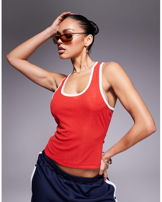ASOS Red – geripptes trägertop