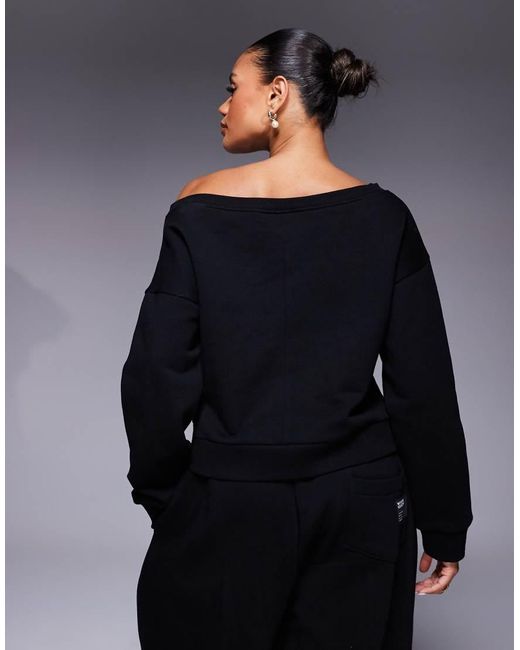 ASOS Blue Weekend Collective Co-ord Off Shoulder Sweatshirt