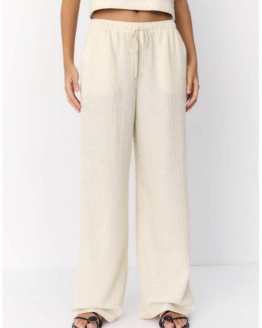 Stradivarius Natural Flowing Metallic Thread Trousers