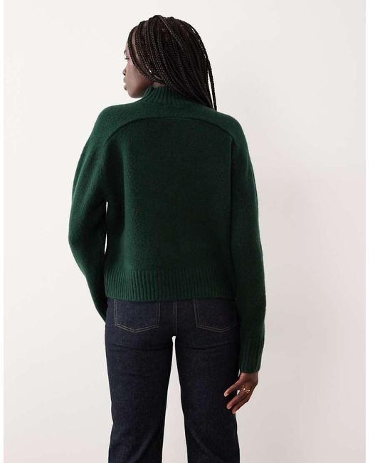 Abercrombie & Fitch Green Funnel Neck Jumper