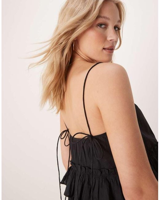 ASOS Black Ruffle Tiered Mini Sundress