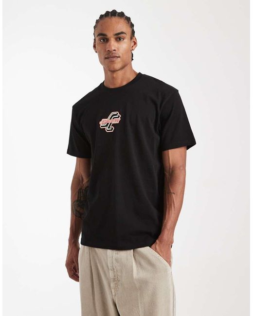 Santa Cruz Black Outer Front Graphic T-shirt for men
