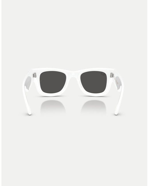 Ray-Ban White Wayfarer Puffer Crystal Edition Square Sunglasses With Lens