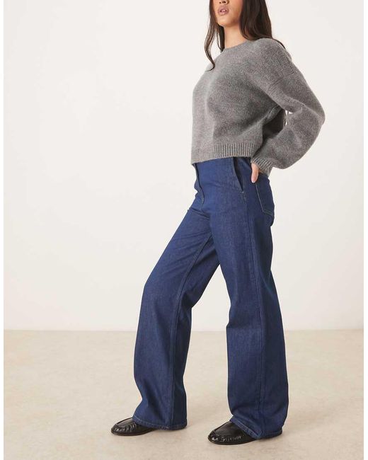 ASOS Blue Low Rise Clean Waistband Jeans