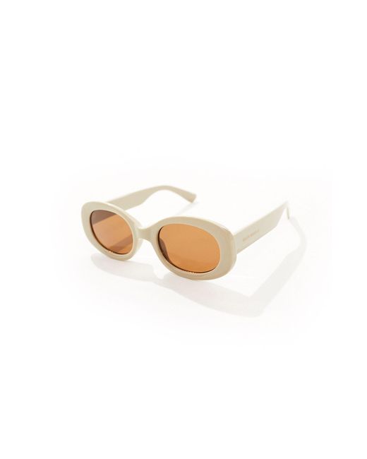 South Beach White Oval Sunglasses