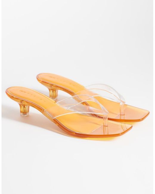 ASOS White Holiday Jelly Kitten Heel Toe Thongs