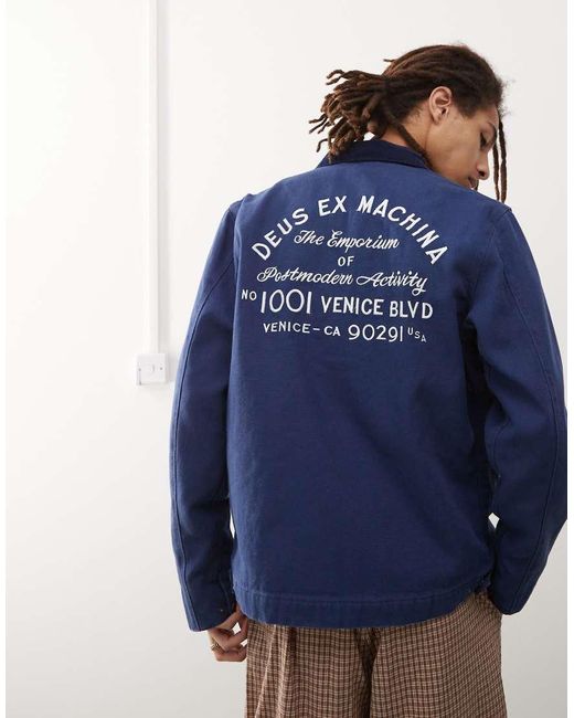 Deus Ex Machina Blue Address Workwear Jacket for men
