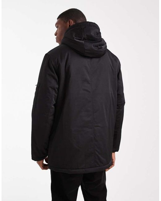 ASOS Black Mid Length Parka for men